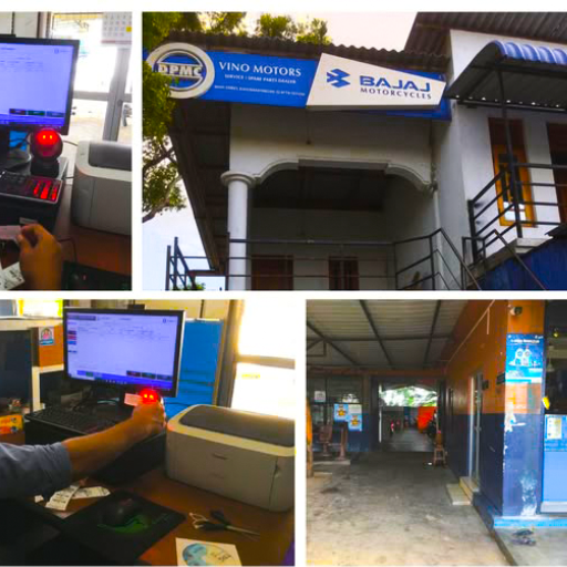 Exterior of Vino Motors in Kaluwanchikudy, Sri Lanka, showcasing a busy two-wheeler repair shop along Colombo-Batticaloa Hwy. Mechanic at Vino Motors, Kaluwanchikudy, working on a motorcycle with professional tools and equipment. Display of motorbike parts and accessories at Vino Motors, Kaluwanchikudy, offering quality repairs and services
